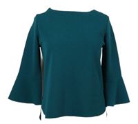 Dámská petrolejová halenka s rozšířenými rukávy Code 