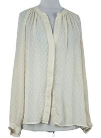 Dámská smetanová vzorovaná šifonová halenka Zara 