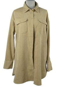 Dámská béžová manšestrová košilová tunika 