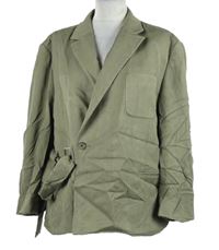 Dámský khaki krátký kabátek s páskem Asos vel. 54