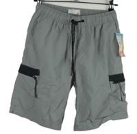 Nové - Pánské šedé šusťákové kraťasy s kapsami Primark 