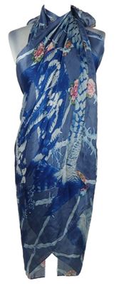 Dámské modré květované pareo 