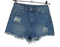 Dámské světlemodré riflové kraťasy s prošoupáním