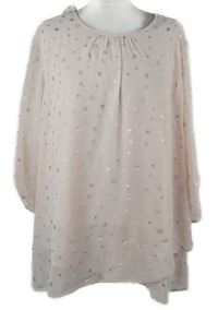 Dámská světlerůžová hvězdičkovaná šifonová halenka  C&A