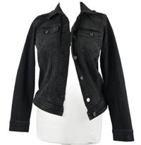 Dámská černá riflová crop bunda s kamínky Thom 