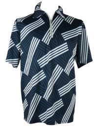 Pánské tmavomodro-bílé vzorované tričko s límečkem 