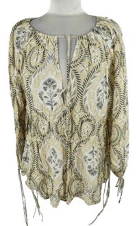Dámská béžovo-bílo-šedá vzorovaná halenka H&M