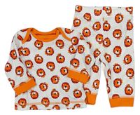 Bílo-oranžové pyžamo se lvy Mothercare