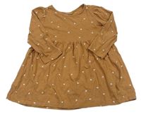 Hnědé bavlněné šaty s listy H&M