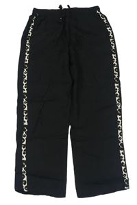 Černé lehké kalhoty s proužkem zn. H&M