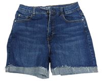 Tmavomodré riflové mid rise kraťasy Denim Co.