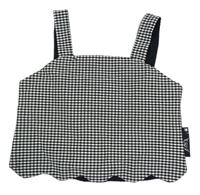 Černo-bílý kostkovaný halenkový crop top 