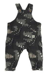 Antracitové laclové tepláky s dinosaury zn. F&F