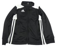 Černo-bílá sportovní propínací mikina s logem zn. Adidas