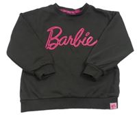 Šedá mikina s nápisem Barbie