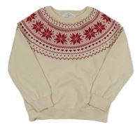 Smetanovo-růžový svetr se vzorem Primark