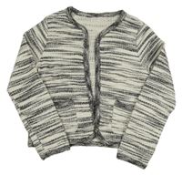 Bílo-černo-šedý pruhovaný cardigan zn. Zara
