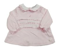 Světlerůžová tunika s krajkou a límečkem 