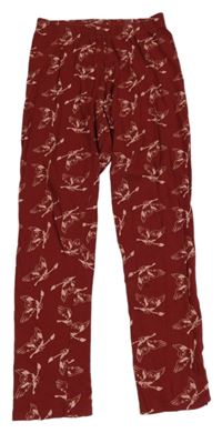 Rezavé pyžamové kalhoty se sovami H&M