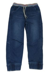 Tmavomodré teplákové cuff rifle s úpletovým pasem Lupilu