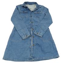 Modré riflové propínací šaty C&A