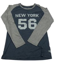 Tmavomodro-šedé triko s číslem Chapter young