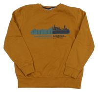 Medová mikina s potiskem