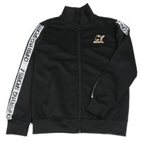 Černo-bílá sportovní propínací mikina s nápisy Chapter young