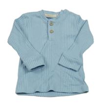 Světlemodré žebrované triko s knoflíčky George