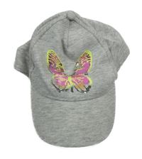 Šedá melírovaná kšiltovka s motýlem H&M