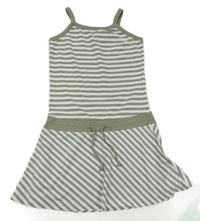 Khaki-bílé pruhované šaty TCM