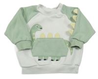 Šedo-zelená mikina s dinosaurem Primark