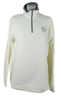 Pánská smetanová fleecová mikina s výšivkou a rolákem Atlas