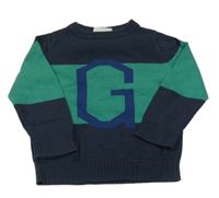 Tmavomodro-zelený svetr Topolino