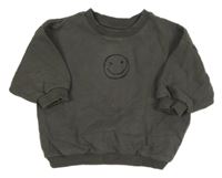 Tmavošedá mikina se smajlíkem Next