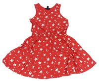 Červené bavlněné šaty s hvězdami GAP
