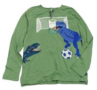 Zelené triko s dinosaury a brankou Joules