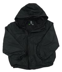 Černá šusťáková podzimní bunda s kapucí 