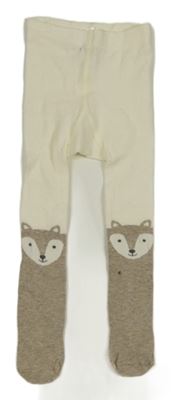 Smetanovo-hnědé punčocháče s liškami H&M