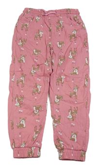 Růžové plátěné podšité kalhoty Infinity