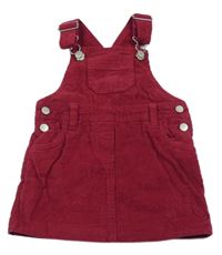 Rubínové manšestrové laclové podšité šaty s kapsou Impidimpi