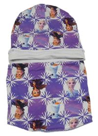 2set - Fialová čepice + nákrčník - Ledové království 