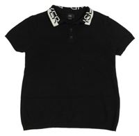 Černé pletené polo tričko River Island