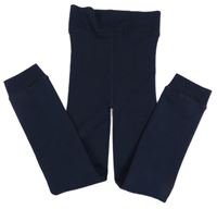 Tmavomodré zateplené punčochové legíny 