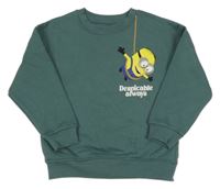 Zelenošedá mikina s Mimoněm 