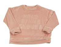 Růžová plyšová pyžamová mikina s 3D nápisem Next