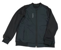 Tmavošedo-černá sportovní funkční propínací mikina kipsta