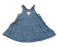 Modré riflové laclové šaty se srdíčkem Adams