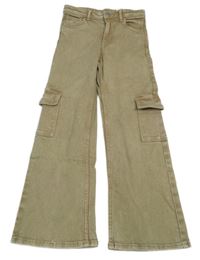 Béžové flare rifle s kapsami H&M