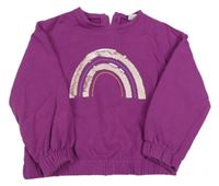 Purpurová mikina s duhou z překlápěcích flitrů Next
